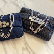 Black & Grey Velour, Sterling Silver Coins